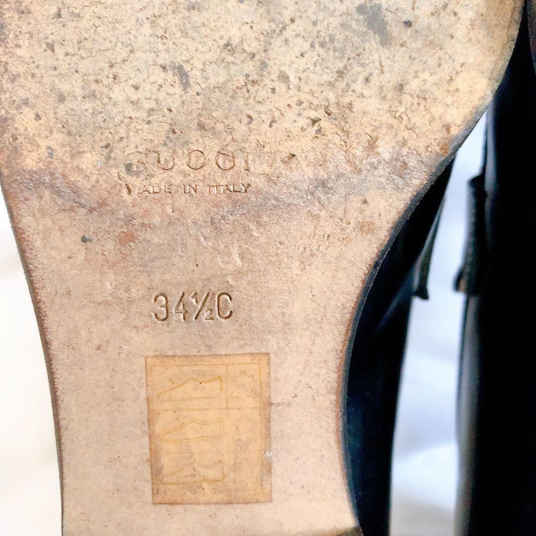 Gucci Horsebit Loafers Bamboo Hardware Black Leather Size 34.5 Abt US 4.5 Women thumbnail 19