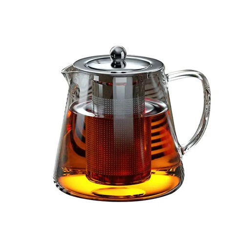 "Teiera in Vetro Resistente con Colino in Acciaio Inox per Infusione - 1 Pezzo" - Foto 7 di 7
