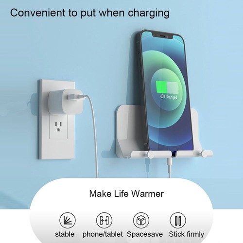 Cable Organizer Wall Charger Holder Mount Bracket Hanging Stand Mobile Phone - Imagen 8 de 12