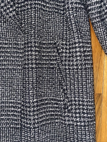 Neu mit Etikett Primark Oversize-Mantel schwarz weiß Tweed zweireihig lang 8 12 40 44 - Bild 6 von 11