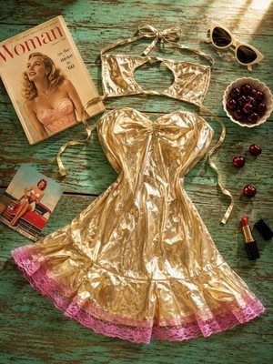 Zweiteiler Fairycore Coquette Cosplay Lolita Witchcore Halloween XS 34 Rockabill