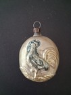Antique German Glass Rooster On A Disc Ornament  — photo 1