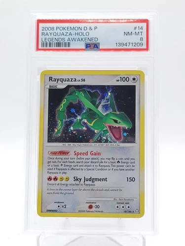 RAYQUAZA 2008 POKEMON D & P LEGENDS AWAKENED HOLO #14 PSA 8 Q3963