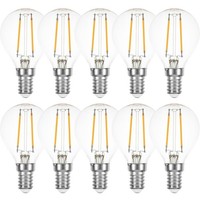 10 X Led Filament Tropfen 1W Fast 15W E14 Klar Kugeln Extra Warmweiß 2200K 360°