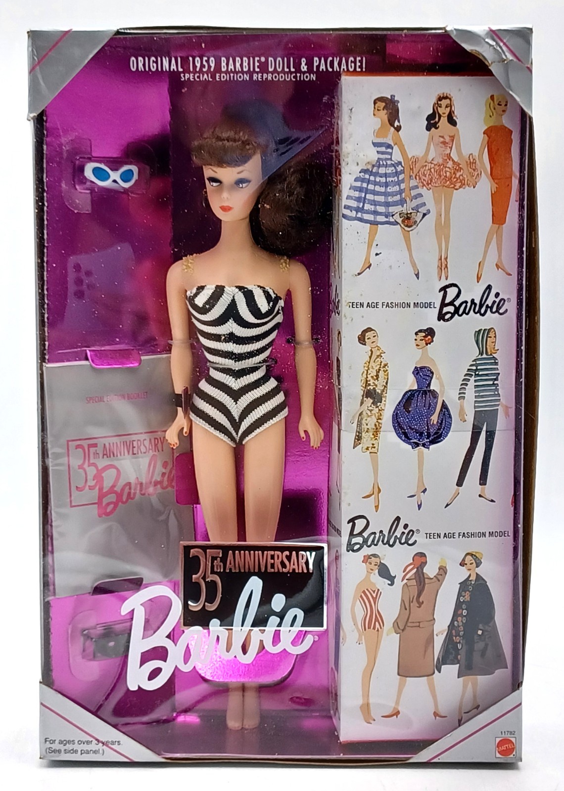 1993 35th Anniversary Brunette Barbie Puppe / Mattel 11782, NrfB, Ovp beschädigt