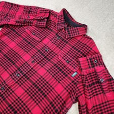 Woolrich Shirt Jacket Men Large Flannel Plaid Red Heavy Cotton Button Shacket