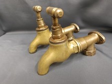 LARGE CHUNKY BRASS TAPS WALL MOUNTED,  RECLAIMED FULLY & RECONDITIONED TAPS