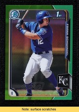 2015 Bowman Chrome Prospects Green Refractor 28/99 Frank Schwindel READ 7ti