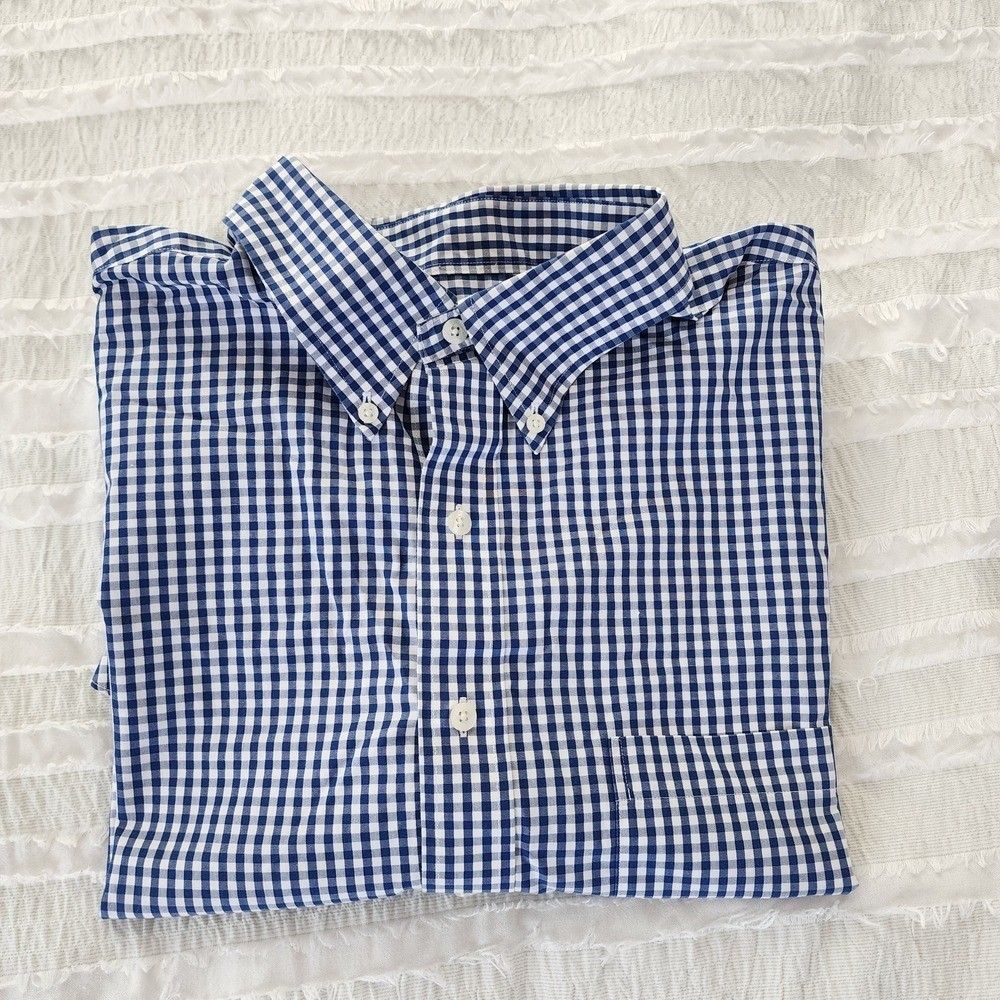 Brooks Brothers 1XLT Non-Iron Gingham Button Down Shirt Preppy Office wear Casua thumbnail 11