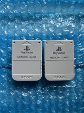 Lot 2 Official SONY PlayStation 1 OEM Memory Card PS1 White Grey SCPH-1020 2