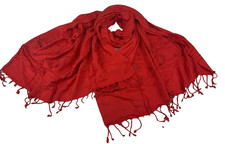 Womens 2PLY 78X32 Solid Silk Pashmina Shawl Wrap Stole Cashmere Wool Feel Scarf