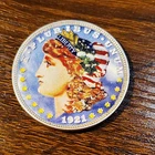 1921-Morgan Silver Dollar - Rare Colorized (see photos)