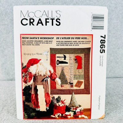 McCalls 7865 Workshop Santa Doll and Wall Hanging Quilt Christmas Sewing Pattern