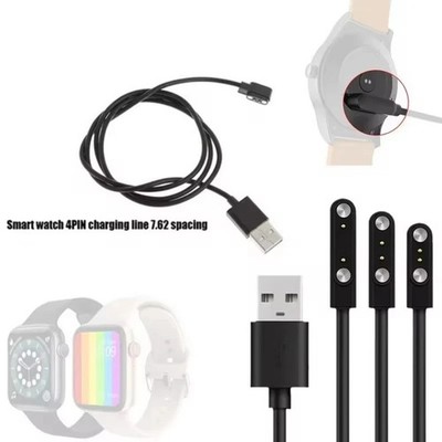 Universal Ladegerät Kabel Für Smartwatch 4Pin Magnetic 7.62mm Spacing Schwarz*