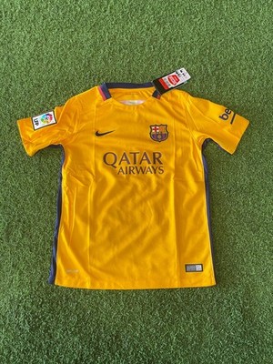 Nike Barcelona Youth Away Jersey 2015/16 Large - Yellow/Red | eBay