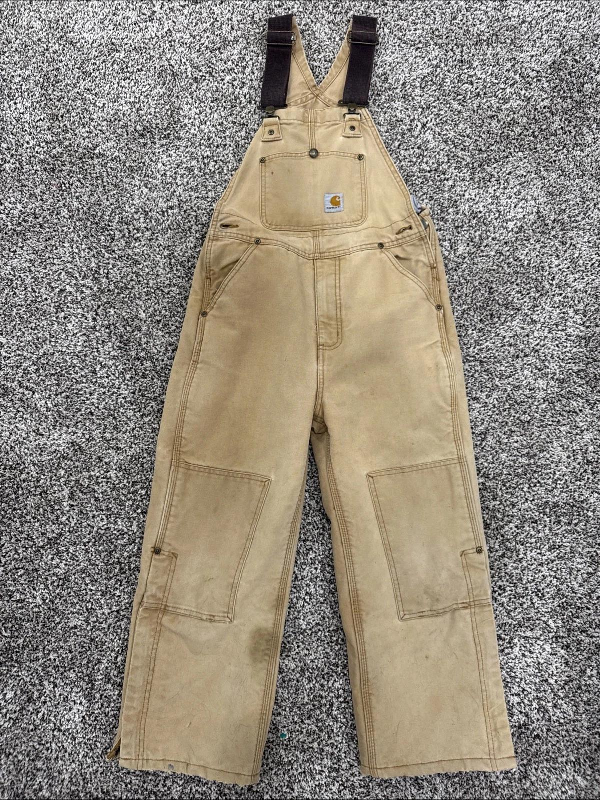Carhartt Double Knee Bib Overalls Boys Youth Size 8