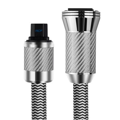 YYAUDIO Y9 HiFi Power Cable C13-C14 6N OCC Rhodium Plated Carbon Fiber 0.35m