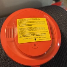 Smoke Alarm with Safety Warning Label and Test Button