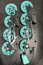 Black And Teal Roller Derby Roller-skate Wheels No Box