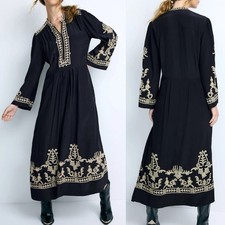 Isabel Marant Etoile Embroidered Crepe 'Feliana' Midi Dress (Sz: 34 US 2/ $950)