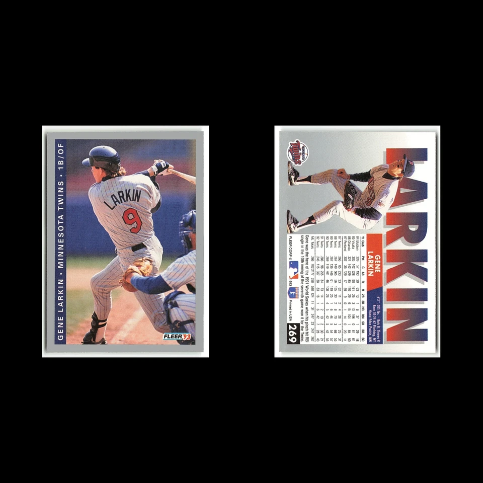 Gene Larkin #269 1993 Fleer Minnesota Twins Baseball Card MLB NM - Image 3 of 3