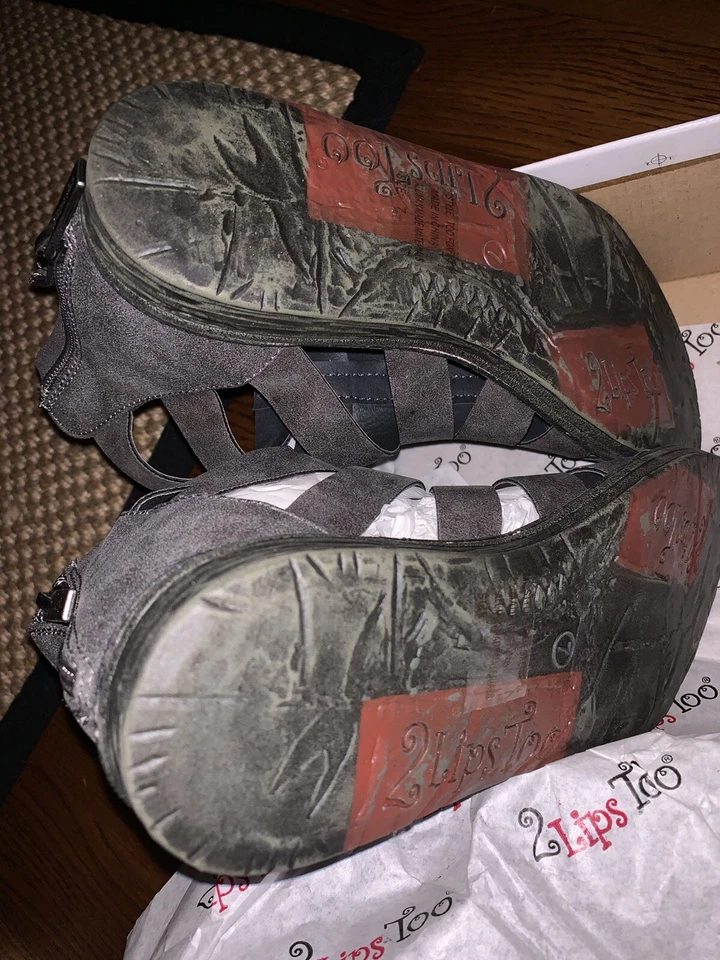 Zapatos sandalia Two Lips Too negros para mujer talla 7 ropa informal Foto 2 de 4