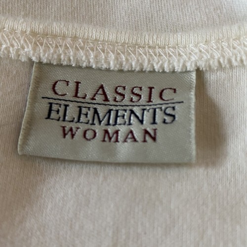 Classic Elements 3X 24 26W Top Shirt Cream Floral Short Sleeve Knit Embroidered - Picture 6 of 8