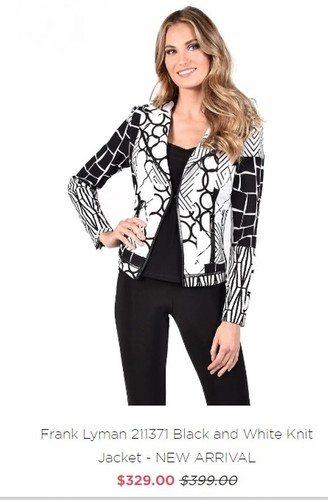 FRANK LYMAN 211371 Black and White Knit Jacket US Size: 14 AUS 16 - Picture 4 of 6