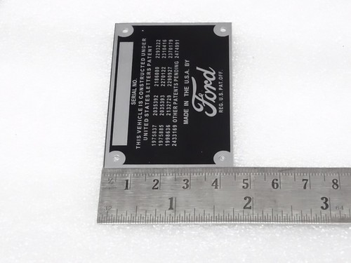 DATA PLATE FOR VINTAGE FORD CAR / PICKUP TRUCK 1932-193 #V195-7 - Picture 7 of 7