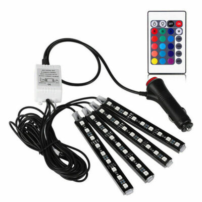 #ad RGB LED Car Interior Accessories Floor Decorative Atmosphere Strip Lamp Lights $11.24