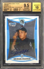 2008 BOWMAN DRAFT & PROSPECTS CHROME PROSPECTS MICHAEL STANTON BGS 9.5 AUTO 10