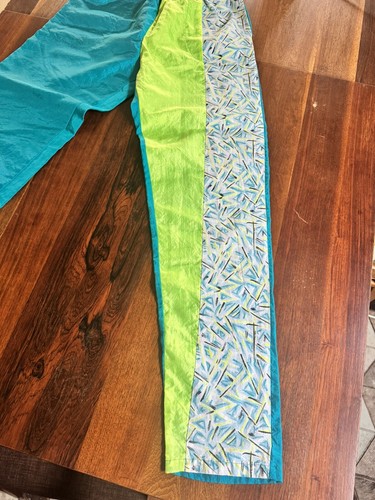 VTG 1980's Fusion Sport Blue/Green Iridescent Nylon Windbreaker Pants Sz Medium - Picture 3 of 11