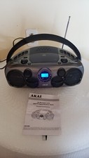 Akai CE2300 CD Boombox Radio FM Argento Colore Nero CD NON FUNZIONANTE