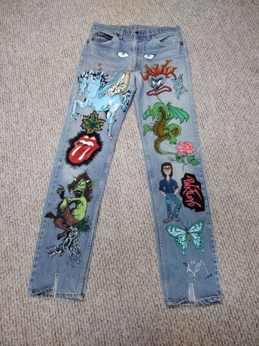 80s painted jeans
