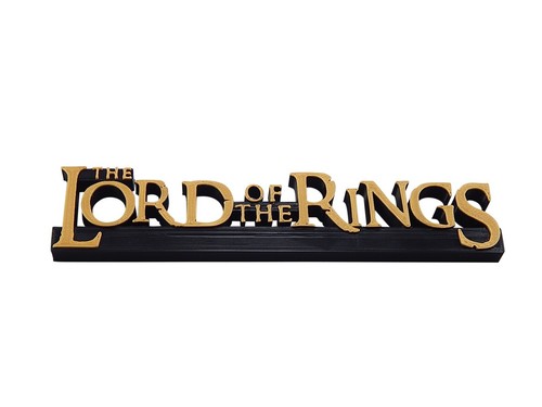 El Señor de los Anillos LOTR Logo Pared Letrero Escritorio Estante Cuidador Arte 8" x 1 3/4" x 3/8" - Imagen 4 de 5
