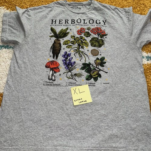 Harry Potter Shirt Men's XL Grey Short Sleeve Herbology Hogwarts Mandrake - Picture 7 of 8