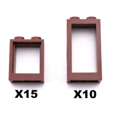 TCM BRICKS Reddish Brown Flat Front Window Pack WITH Glass X25 Compatible Parts 