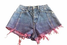 Guess Georges Marciano Vintage Jean Shorts Women s 28 Cut Off Raw Denim Art Boho