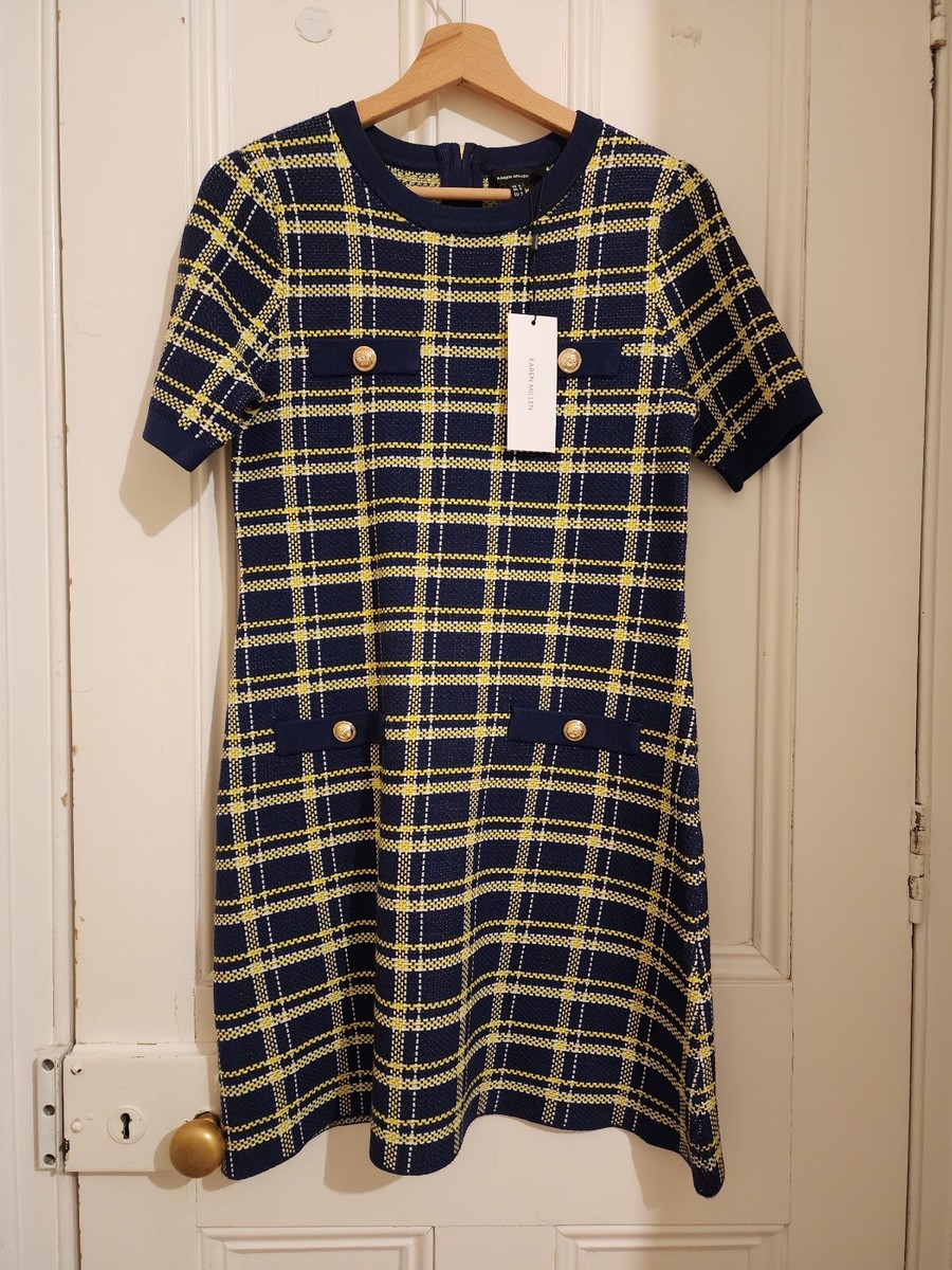 navy knit taffeta midi dress Navy Crepe Combo Taffeta Dress main image 0