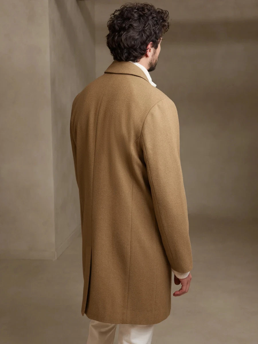 Banana Republic Wool Top Coat for Men Camel Size L