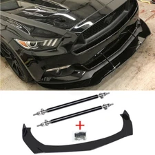 Fits Ford Mustang GT Focus Mondeo Front Bumper Lip Splitter Spoiler + Strut Rods