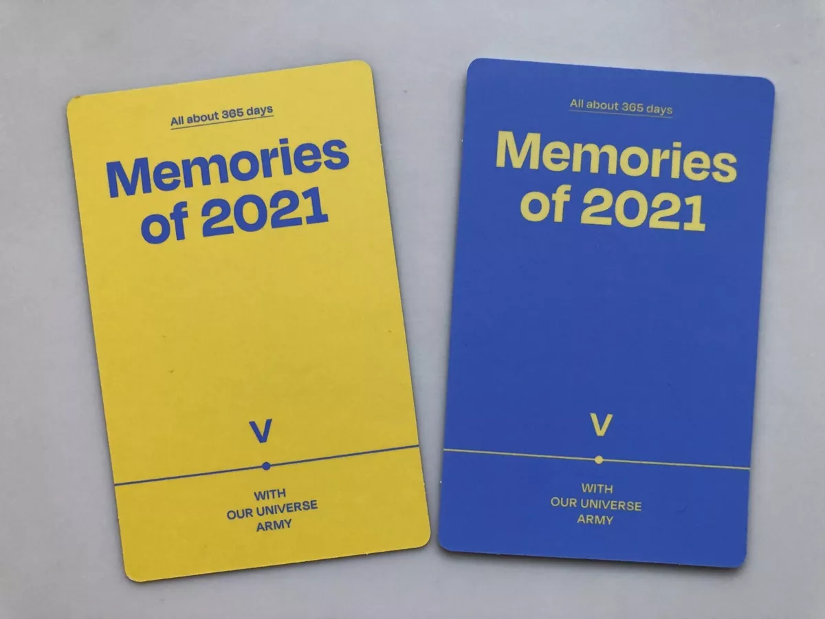 BTS V Taehyung Memories of 2021 Blu-ray & 2021 DVD Official Photo Card 2set