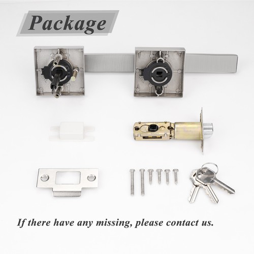 Privacy Door Locks Passage Handles Brushed Nickel Entry Lock keyed Dummy Levers - Picture 21 of 29