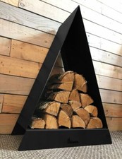 1 Metre Tall Triangle Fire Wood Log Store Holder Basket Fireplace Cabin Logfire