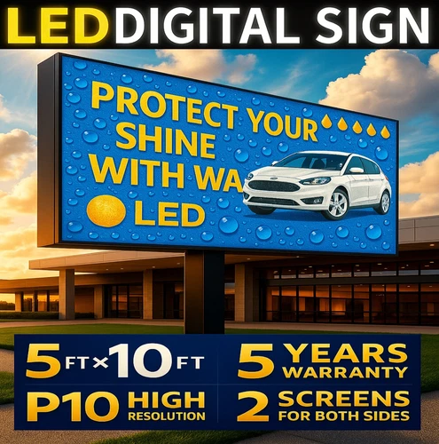 P10 5x10 FT Double-Sided LED Sign Outdoor Full-Color Programmable Billboard HD