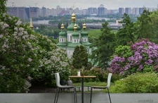 3D Forest Chuich Dome Wallpaper Wall Mural Removable Self-adhesive Sticker901