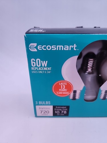 (3-Pk) Ecosmart Decorative Filament LED Vintage Edison Light Bulb Soft White 60W - Picture 2 of 6
