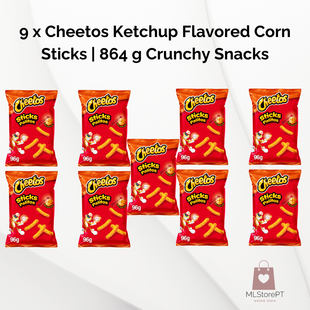 9 palitos de maíz con sabor a ketchup Cheetos | 864 g bocadillos crujientes