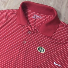 Nike Golf Tour Performance Dri-Fit Golf Polo White Stripe Mens L Collared Shirt