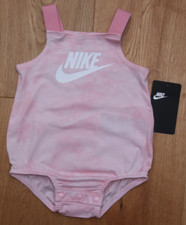 Nike Baby Girl Tank Romper / Bodysuit ~ Pink & White ~ 6 Months
